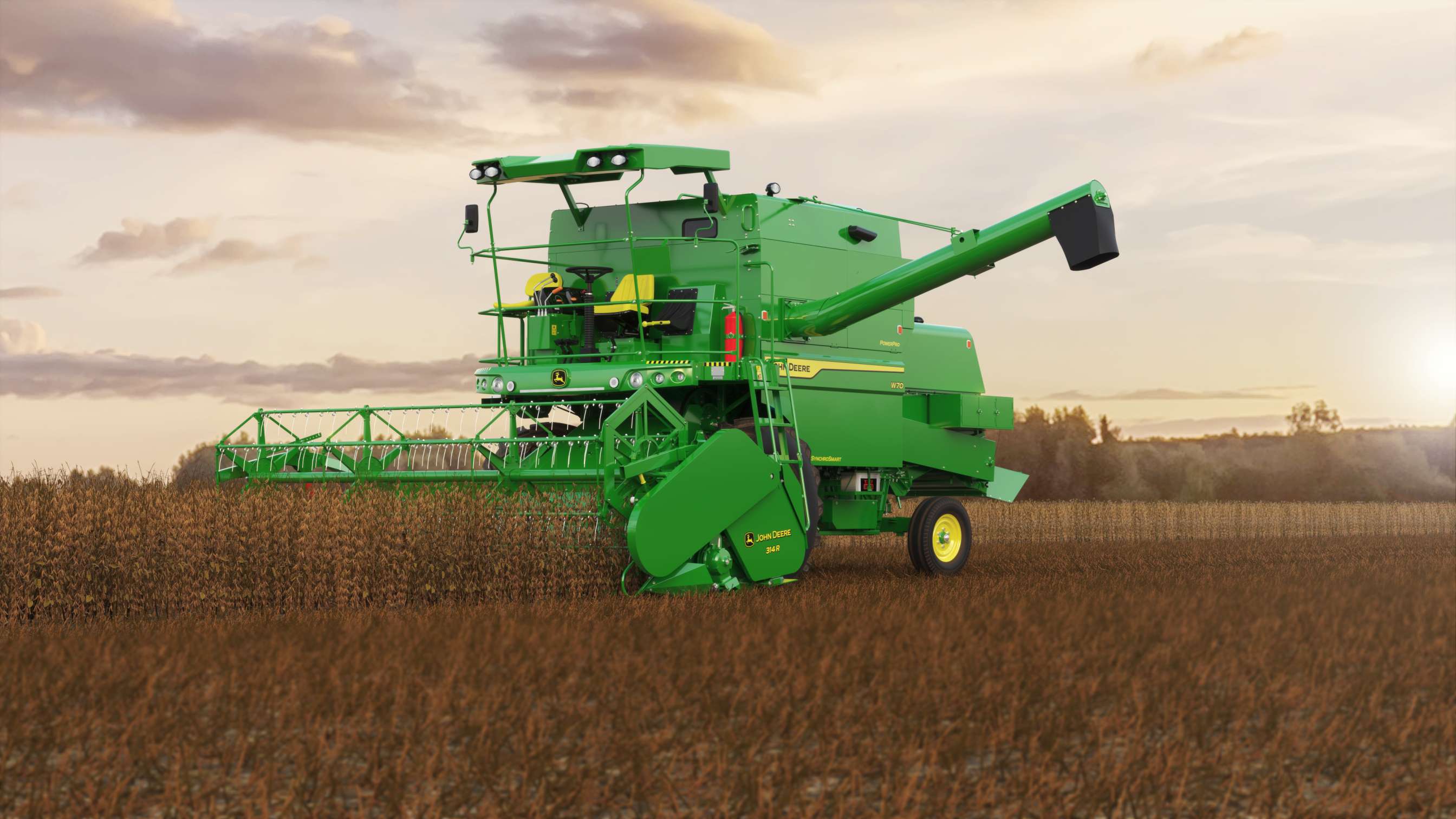 John Deere grain harvesting machine